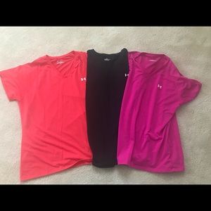 Under Armour short sleeve cotton shirts.